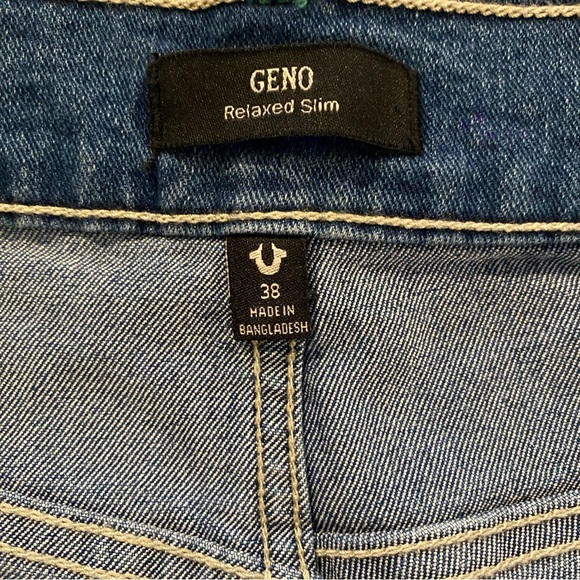 True Religion Men’s Geno Snap Flap Pocket Jeans Medium Autumn Blue Size 38x32 - Picture 14 of 14